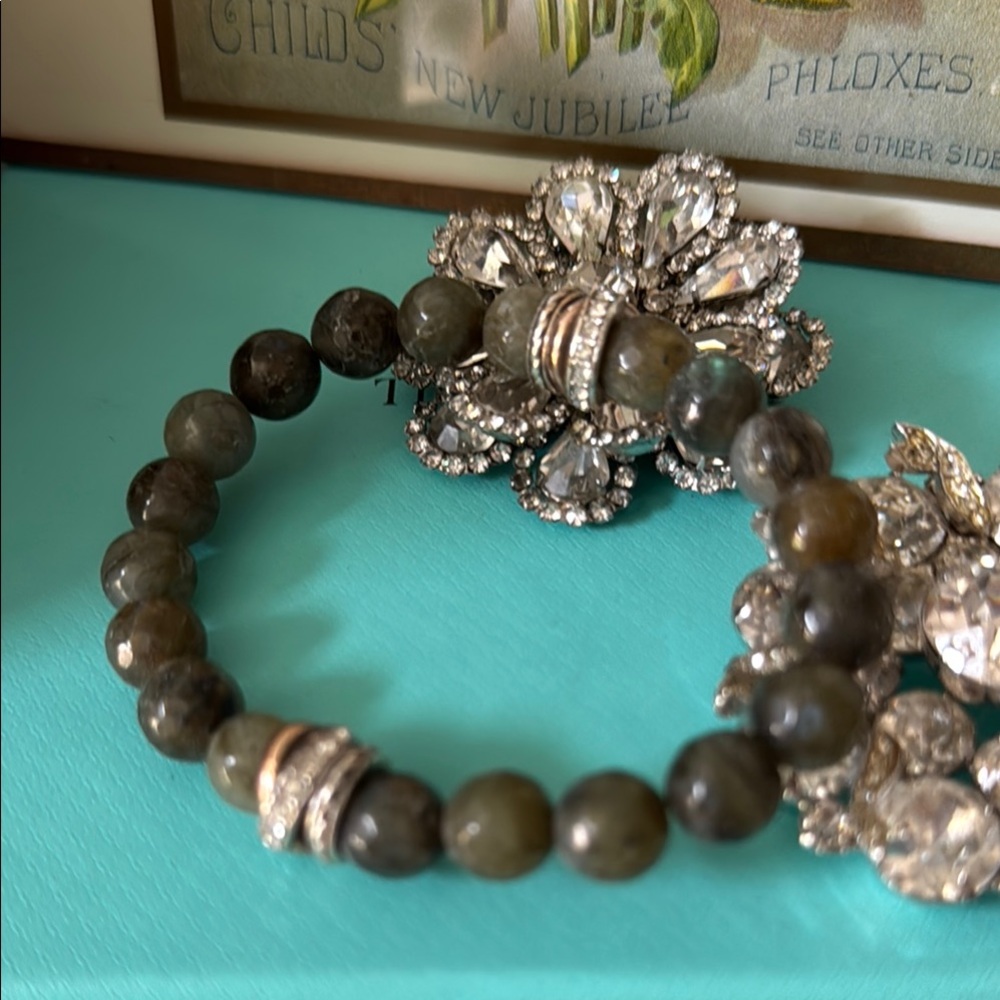 Brighton Ermish Stretch Retired Elegant Green Neptune’s Rings Stone Bracelet